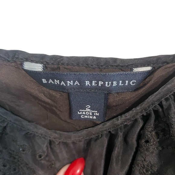 Banana Republic - Black Silk Midi Dress - 2 - Picture 9 of 11